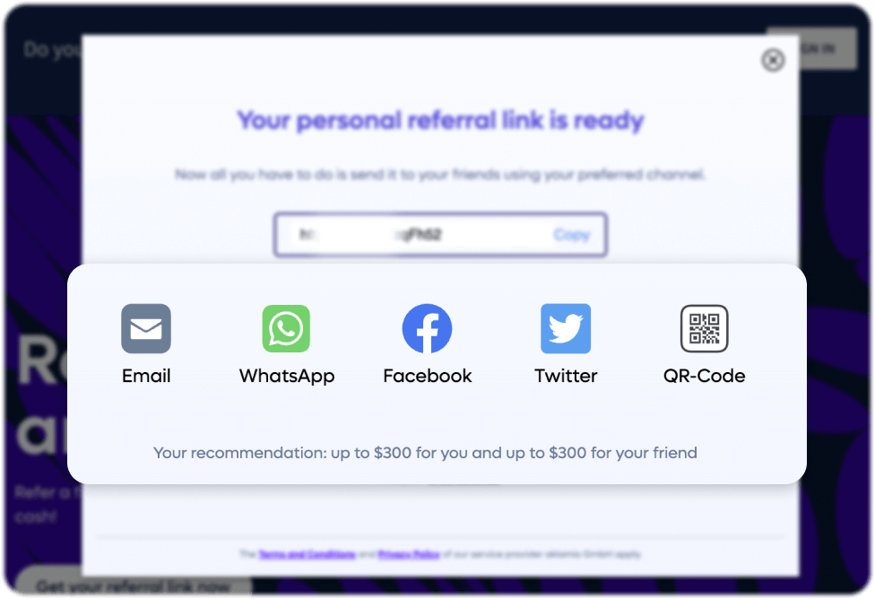 Multiple sharing options